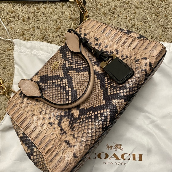 Coach Phython-Embossed Satchel - Picture 5 of 7